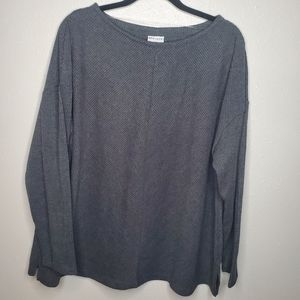 Ava & Viv Dark Gray Textured Knit Sweater Crewneck Pullover New Women 1X